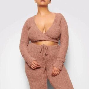 SKIMS Cozy Knit Cropped Tie Front Shrug Sweater Cardigan S/M